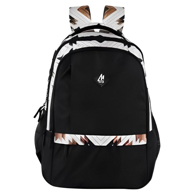 Mike - Rage Geometrical Lines Backpack - Black