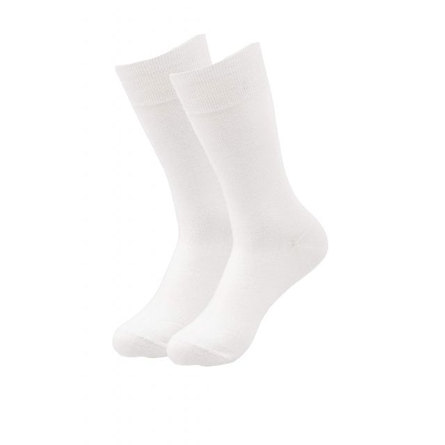 Pronted - Kids Unisex White Calf Length School Socks Pack of 2